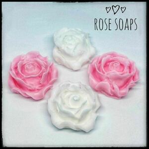 Αρωματικά σαπουνάκια τριαντάφυλλο (4τμχ) - γάμου - 3