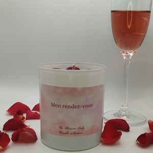 Αρωματικό κερί σόγιας με άρωμα Rose Champagne 240ml - κερί, αρωματικά κεριά, κερί σόγιας, 100% φυτικό, vegan κεριά - 2