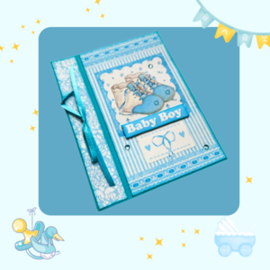 Ευχετήρια κάρτα για νεογέννητο αγοράκι - scrapbooking - 4