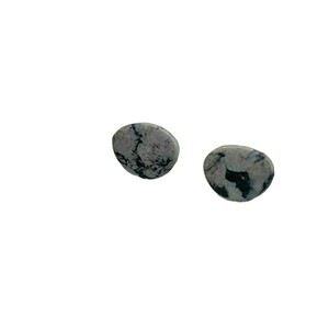Alyko Grey & Black Organic Stone Χειροποίητα Καρφωτά Σκουλαρίκια Πολυμερικού Πηλού - πηλός, μικρά, ατσάλι
