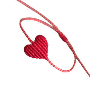 Βραχιόλι Μάρτης με μακραμέ χειροποίητη καρδιά - καρδιά, κορδόνια, μαρτάκια, χεριού, αυξομειούμενα
