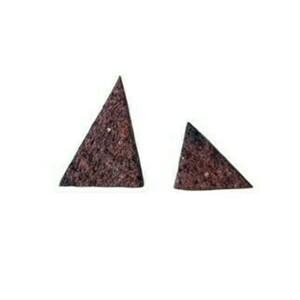 Mynos Salty Copper Triangles Χειροποίητα Καρφωτά Σκουλαρίκια Πολυμερικού Πηλού Χρώμα Χαλκού - επιχρυσωμένα, πηλός, ατσάλι