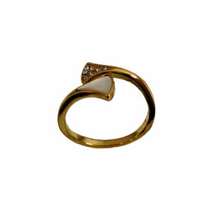 Ατσάλινο Δαχτυλίδι Με Ζιρκόν 0616 - επιχρυσωμένα, γεωμετρικά σχέδια, ατσάλι, αυξομειούμενα, φθηνά - 2