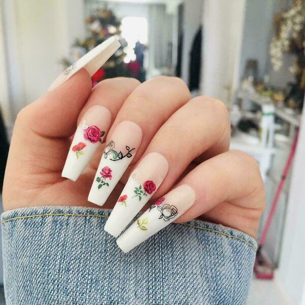 Press On Nails - French Roses