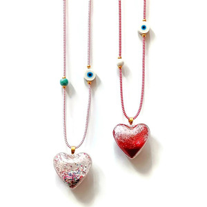 My HEART March necklace - καρδιά, κορδόνια, μάτι, μαμά και κόρη