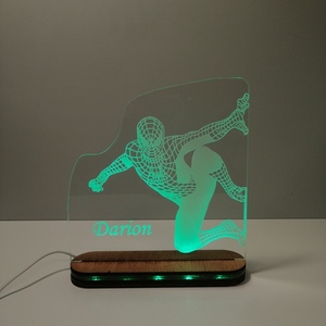 Επιτραπέζιο φωτιστικό plexiglass ''Spiderman'' - αγόρι, ήρωες κινουμένων σχεδίων