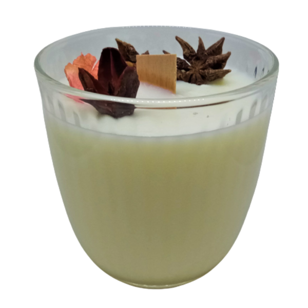 Χειροποίητο κερί σόγιας σε γυάλινο ποτήρι διάφανο με άρωμα Amber & Olibanum ( 275 ml - 56 ώρες καύσης ) - αρωματικά κεριά, σόγια, αρωματικό χώρου, soy wax - 4