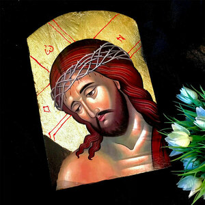 Ιησούς Χριστός Νυμφίος Χειροποίητη Εικόνα Σε Ξύλο 15x22cm - πίνακες & κάδρα, πίνακες ζωγραφικής - 4