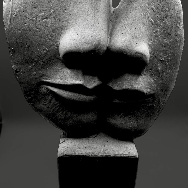2 Πρόσωπα - Γύψινο αγαλματίδιο με την μορφή 2 προσώπων. (20εκ) - διακοσμητικά, ζευγάρια, γύψος - 3