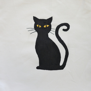 Black Cat - ύφασμα, ώμου, tote - 2