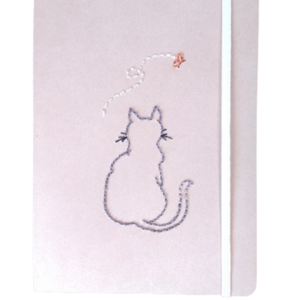Κεντημένο τετράδιο Α5 ενός θέματος με σχέδιο γάτα - τετράδια & σημειωματάρια