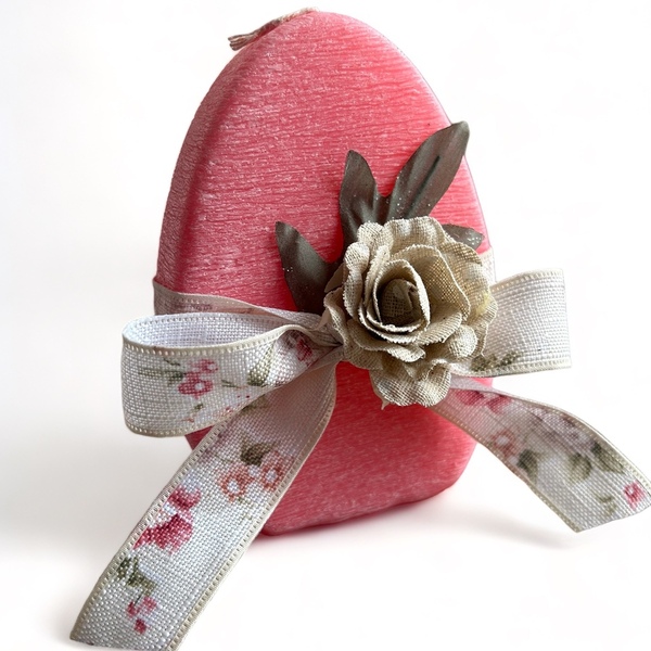 Αρωματικό κερί - αυγό πασχαλινό ροζ - λουλούδια, διακοσμητικά, κεριά, για ενήλικες, νονοί