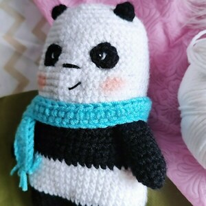 Πλεκτή Αρκούδα Panda - κορίτσι, αγόρι, λούτρινα - 4