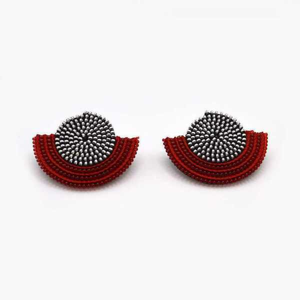 Smokey Eye Earrings Red - πλαστικό, boho, φθηνά
