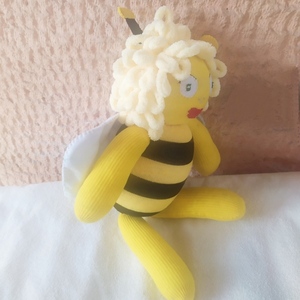 Λαμπάδα με χειροποίητη μέλισσα 45 cm - λαμπάδες, ζωάκια - 3