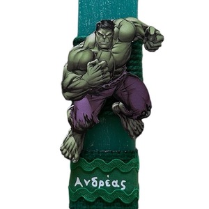 Λαμπάδα Hulk με όνομα - λαμπάδες, για παιδιά, σούπερ ήρωες, ήρωες κινουμένων σχεδίων - 2