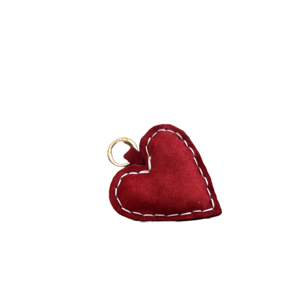 Δερμάτινο Μπρελόκ Κόκκινη Καρδιά, Μάκρος 11 εκ. - δέρμα, καρδιά, ζευγάρια, αυτοκινήτου, σπιτιού - 2