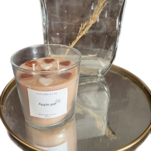 Κερί σόγιας με άρωμα μηλόπιτα 300ml - αρωματικά κεριά, κερί σόγιας, vegan κεριά