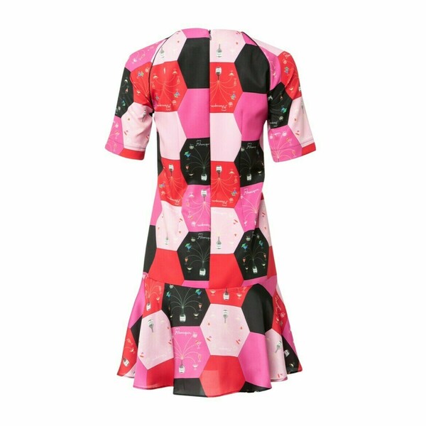 MELISSA DRESS-Mίνι Εμπριμέ Κοντομάνικο Φόρεμα Με Βολάν (Μannequini Pink) - πολυεστέρας, mini, γάμου - βάπτισης - 5