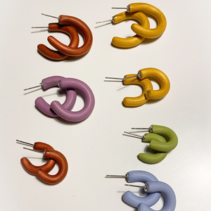 Κρικάκια σε διάφορα χρώματα από πολυμερικό πηλό - πηλός, μικρά, καρφάκι, φθηνά - 2