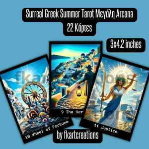 Greek Summer Tarot Deck (22 κάρτες, μεγάλη Arcana) - εκτύπωση, DIY, κάρτες - 2