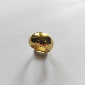 Ατσάλινο επίχρυσο μπομπέ δαχτυλίδι - επιχρυσωμένα, ατσάλι, σταθερά - 2