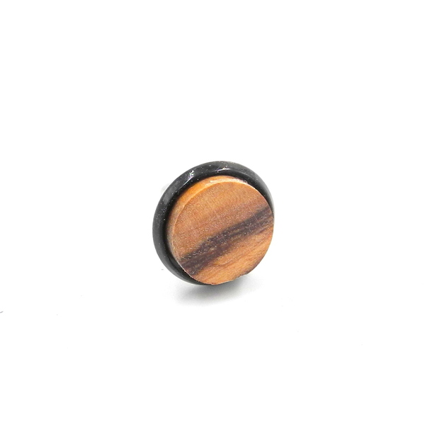 Σκουλαρίκι ανδρικό αυτιού χειροποίητο μοναδικό απο ξύλο ελιάς_022 , Ø 0,9 εκ. - ξύλο, minimal, καρφωτά