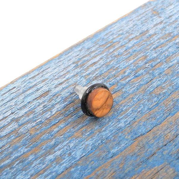 Σκουλαρίκι ανδρικό αυτιού χειροποίητο μοναδικό απο ξύλο ελιάς_025 , Ø 0,9 εκ. - ξύλο, minimal, καρφωτά - 5