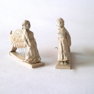 Άγγελοι σκουλαρίκια από πολυμερή πηλό - πλαστικό, πηλός, μεγάλα, γάντζος - 2