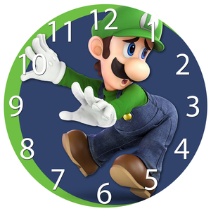 Παιδικο ρολοι τοιχου Super Mario-Luigi Απο Ξυλο κοντρα πλακε - ξύλο, ρολόι, τοίχου, ρολόγια