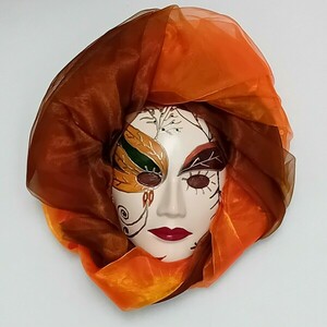 Πορσελάνινη μάσκα τοίχου Orange leaf - πίνακες & κάδρα, πίνακες ζωγραφικής
