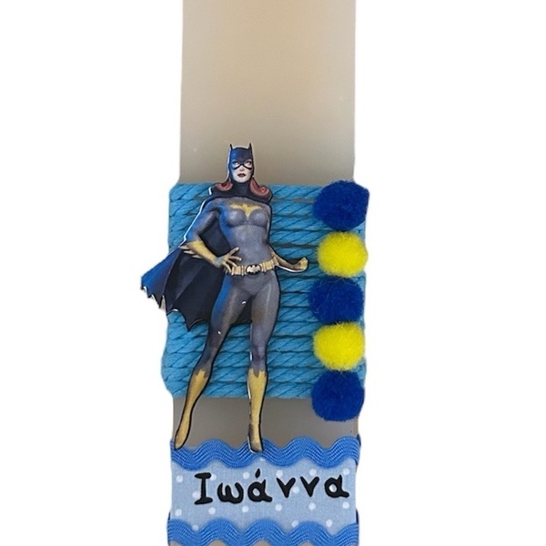 Λαμπάδα Batwoman με όνομα - λαμπάδες, για παιδιά, σούπερ ήρωες - 2