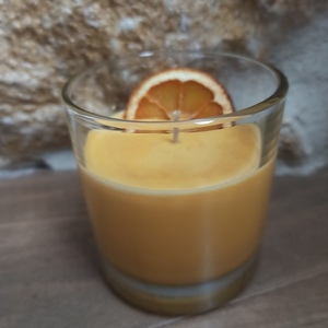 Αρωματικό κερί με άρωμα άνθη πορτοκαλιάς & patchouli 170γρ σε γυάλινο ποτήρι. - αρωματικά κεριά