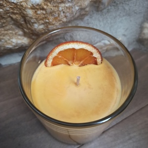 Αρωματικό κερί με άρωμα άνθη πορτοκαλιάς & patchouli 170γρ σε γυάλινο ποτήρι. - αρωματικά κεριά - 2