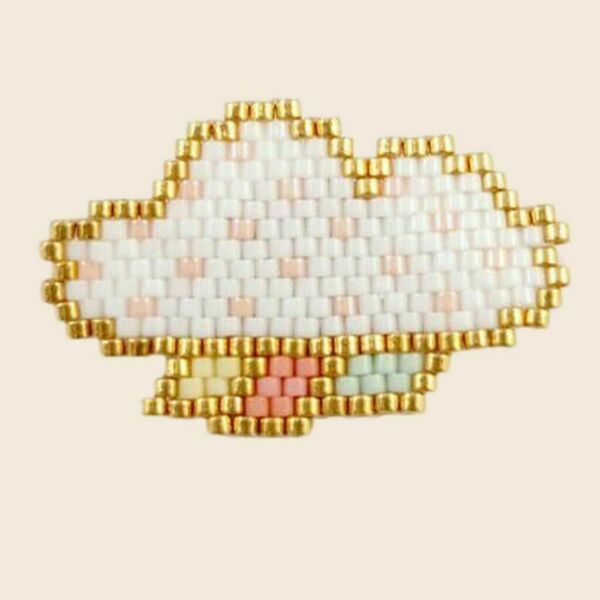Miyiki Κρεμαστό Στοιχείο - Σύννεφο βροχής | The Gem Stories Jewelry - επιχρυσωμένα, χάντρες, miyuki delica, ατσάλι, χεριού