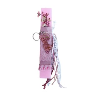 Λαμπάδα αρωματική πλακέ με μπρελόκ Barbie ροζ 22εκ - κορίτσι, λαμπάδες, για παιδιά, ήρωες κινουμένων σχεδίων - 2