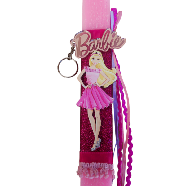 Λαμπάδα πλακέ αρωματική Barbie ροζ 32εκ - κορίτσι, λαμπάδες, για παιδιά, ήρωες κινουμένων σχεδίων - 3