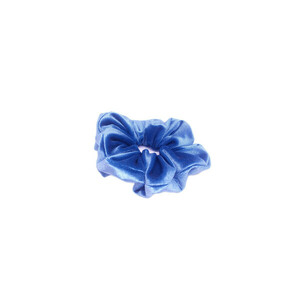 Βελούδινα λαστιχάκια μαλλιών τύπου scrunchies μπλε απόχρωση - ύφασμα, βελούδο, λαστιχάκια μαλλιών - 2
