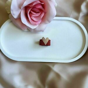 Miyuki Δαχτυλίδι - Red Love| The Gem Stories Jewelry - γυαλί, καρδιά, χάντρες - 2