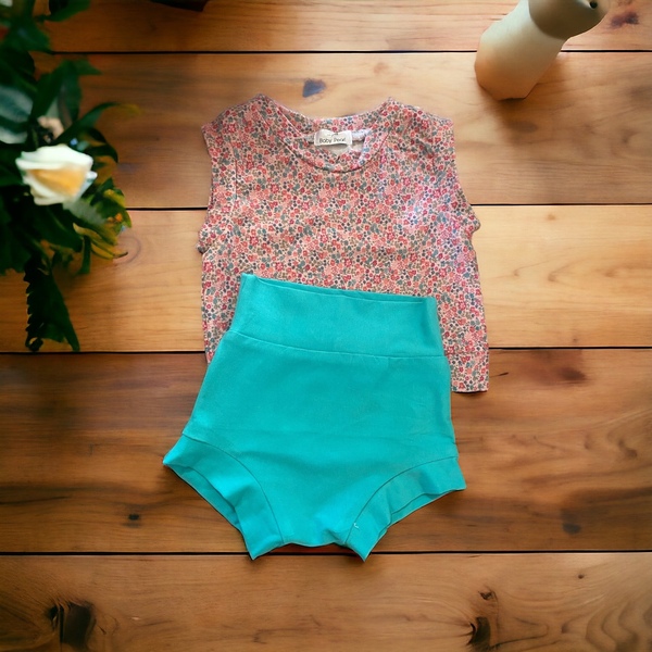 Σετ Βρεφικό Μπλουζάκι και Σορτσάκι με Φλοράλ Σχέδιο - κορίτσι, σετ, βρεφικά ρούχα - 3