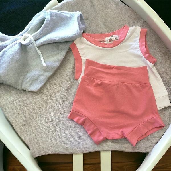 Σετ Βρεφικό Μπλουζάκι και Σορτσάκι ροζ - κορίτσι, σετ, βρεφικά ρούχα - 4