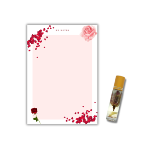 Σημειωματάριο Τριαντάφυλλο με lip oil