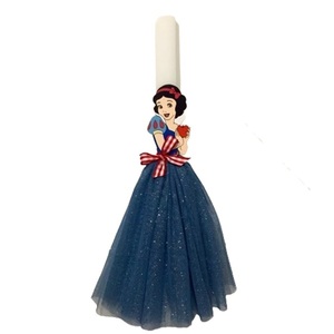 Λαμπάδα με χαρακτήρα παραμυθιού - Χιονάτη- μαγνητάκι με μπλέ φόρεμα - κορίτσι, λαμπάδες, για παιδιά, πριγκίπισσες