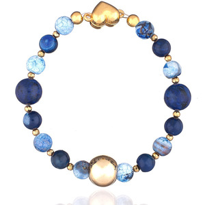 Βραχιόλι με Λάπι Λαζουλί και Μπλε Αχάτη| The Gem Stories Jewelry - ασήμι, ημιπολύτιμες πέτρες, επιχρυσωμένα, χεριού