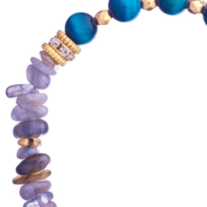 Βραχιόλι Μάτι Τίγρη σε Μπλε Απόχρωση με Λαμπραδορίτη | The Gem Stories Jewelry - ασήμι, ημιπολύτιμες πέτρες, επιχρυσωμένα, χεριού, αυξομειούμενα - 2