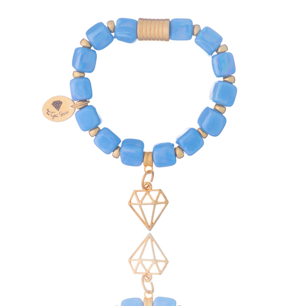 Κεραμικό Ανοιχτό Μπλε Βραχιόλι | The Gem Stories Jewelry - ασήμι, ημιπολύτιμες πέτρες, επιχρυσωμένα, χεριού, αυξομειούμενα