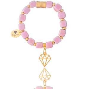 Κεραμικό Βραχιόλι σε Ροζ Χρώμα| The Gem Stories Jewelry - ασήμι, ημιπολύτιμες πέτρες, επιχρυσωμένα, χεριού, αυξομειούμενα