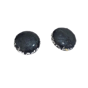 "Selina" καρφωτά μαύρα σκουλαρίκια από υγρό γυαλί - γυαλί, καρφωτά, μικρά, ατσάλι, φθηνά