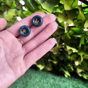 "Μini cicles" Καρφωτά σκουλαρίκια κουμπιά από υγρό γυαλί - γυαλί, μικρά, ατσάλι, φθηνά - 4