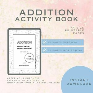 Εκτυπώσιμο βιβλίο πρόσθεσης με πράξεις με αριθμους 1-9 σε Α4 διαστάσεις - φύλλα εργασίας - 2